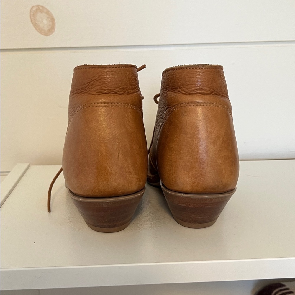 Cobra rock marfa Texas Women’s Tan Leather Ankle Boots -Lace-Up $576 - Picture 2 of 6